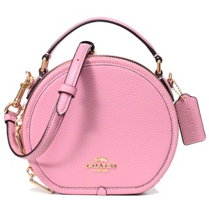 コーチ バッグ COACH ぺブルレザー キャンティーン ロゴ 丸型 ダブルジップ クロスボディ 2way ハンドバッグ ショルダーバッグ トゥルー