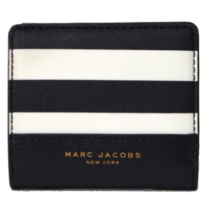 マークバイマークジェイコブス コンパクト財布 MARC BY MARC JACOBS レディース コーティングキャンパス レザー ボーダー ミニ コンパク