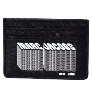 マークジェイコブス カードケース MARC JACOBS レザー メニー レイアーズ ポップアートロゴ スリム カードケース ブラックマルチ M001481