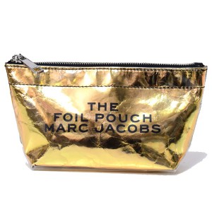 マークジェイコブス 小物 MARC JACOBS レザー プラスチック ホイル コスメティック 化粧ポーチ コスメポーチ ゴールド M0014855-710