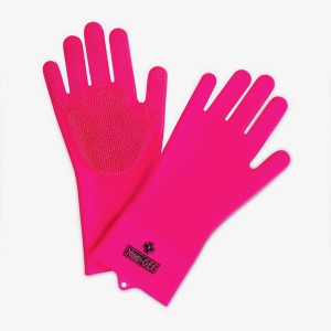 Muc-off DEEP SCRUBBER GLOVES PINK ブラシ付きグローブ マックオフ 洗車 掃除 マウンテンバイク MTB トレイルライド ダウンヒル メンテ