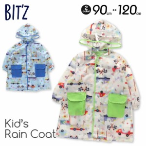 BIT’Z ビッツ ゴーカート総柄 レインコート カッパ 子供服 雨具 キッズレインコート 子供 キッズ 女の子 幼児 幼稚園 保育園 小学生 レ