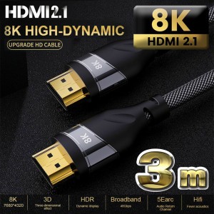 【8K・スタンダード】 HDMI ケーブル 3m 8K HDMI2.1 ケーブル 48Gbps 対応 Ver2.1 フルハイビジョン 8K/60Hz 4K/120Hz 3D UHD HDR QHD イ