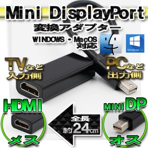 【No.1】mini DP to HDMI 変換アダプター ミニディスプレイポート