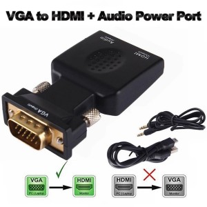 【VGA2HDMI】 VGA【PC/DVD】から HDMI【TV/モニター】へ出力する為の変換コンバータ コネクタ Audioケーブルセット