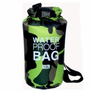【迷彩グリーン】 軽量 耐久性 肩掛け 手提げ 防水バッグ 全国送料無料 【10Lタイプ】　