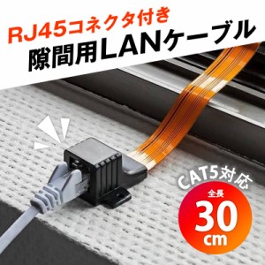 隙間用 LANケーブル 30cm 中継 延長 フラットケーブル RJ45 配線 工事不要 CAT5対応 100BASE-TX 高速伝送 100Mbps 屋内 屋外 家 オフィス