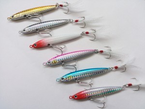 ジグミノー　メタルジグ　安定姿勢　42g　8cm　6色　セット　フェザー付き　シーバス　青物　根魚　ロックフィッシュ　フラットフィッシ