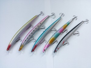 ロング　フローティング　ミノー　18cm　26g　5色　セット　シーバス　ヒラメ　マゴチ　タチウオ　青物　ワラサ　ブリ　TypeA