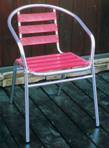 アルミチェア赤 YC001-RED 2脚セット（32602）（ジャービス商事） ガーデンファニチャー　ガーデン家具　ガーデンチェア　椅子　イス