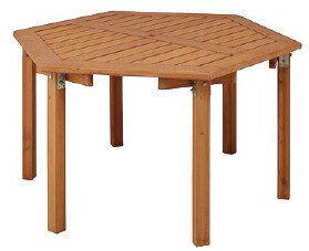 ウッディーガーデン六角テーブル　WEF-150TN（57117800）（タカショー） 送料無料　ガーデンファニチャー　ガーデン家具　ガーデンテーブ