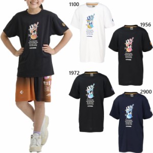 コンバース ジュニア キッズ Tシャツ Jr.プリント バスケットボールウェア トップス 半袖Tシャツ ホワイト 白 ブラック 黒 ネイビー 送料