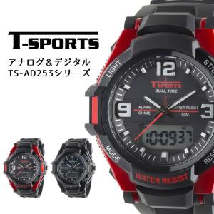 クレファー メンズ レディース T-SPORTS ティースポーツ アナデジウオッチ 腕時計 スポーツウォッチ 腕時計 ブラック 黒 送料無料 CREPHA