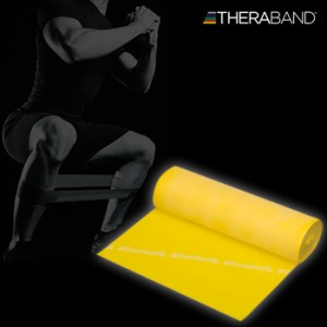 幅12.5cm×長さ5.4m ディーアンドエム メンズ レディース セラバンド THERABAND 強度レベル-1 トレーニングバンド エクササイズ マニュア