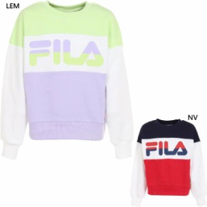 フィラ ジュニア キッズ トレーナー ロゴ ボーダークルースウェット カジュアルウェア 長袖 トップス 送料無料 FILA 143700