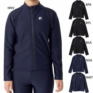 フィラ ジュニア キッズ 長袖フルZIP ラッシュガード スイムウエア スイミング 水泳 スクール 長袖 スイミングスクール 学校 ブラック 黒