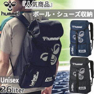 26L ヒュンメル メンズ レディース フットボールバックパック26 サッカーバッグ 鞄 ボール収納 シューズ収納 サッカーリュック ブラック 