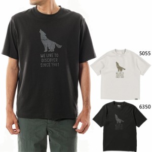 ジャックウルフスキン メンズ ハウリングウルフ Tシャツ アウトドアウェア トップス 半袖Tシャツ ホワイト 白 送料無料 Jack Wolfskin 50