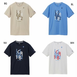 ルコックスポルティフ メンズ ロゴプラクティスシャツ テニス バドミントンウェア トップス 半袖Tシャツ ホワイト 白 ネイビー ベージュ 