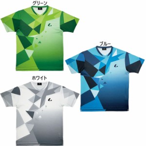 ルーセント メンズ レディース ゲームシャツ 襟なし テニス バドミントンウェア トップス 半袖 ホワイト 白 ブルー 青 グリーン 緑 送料