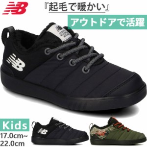 全2色 ニューバランス ジュニア キッズ モック NB MOC スニーカー シューズ 運動靴 スリッポン アウトドア 撥水 起毛 ブラック 黒 カーキ