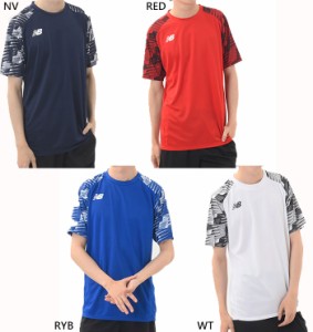 ニューバランス メンズ ゲームシャツ テニス バドミントンウェア トップス 半袖Tシャツ ホワイト 白 ネイビー ブルー レッド 青 赤 送料