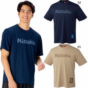 ニッタク メンズ レディース NittakuドットTシャツ 卓球ウェア トップス 半袖 吸汗速乾 ストレッチ ネイビー ベージュ 送料無料 Nittaku 