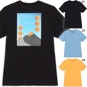 プーマ メンズ サマーパック MX グラフィック 半袖 Tシャツ トップス バックプリント UVカット ブラック 黒 ブルー 青 送料無料 PUMA 680