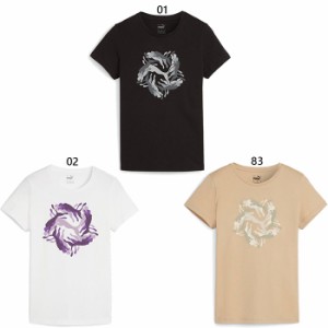 プーマ レディース ESS+ キャット グラフィック 半袖 Tシャツ トップス カジュアルウェア トレーニング ホワイト 白 ブラック 黒 ブラウ