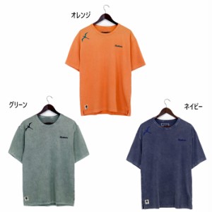 リアルビーボイス メンズ コンパス ピグメント Tシャツ COMPASS PIGMENT T-SHIRT 半袖Tシャツ トップス カジュアルウェア ネイビー オレ