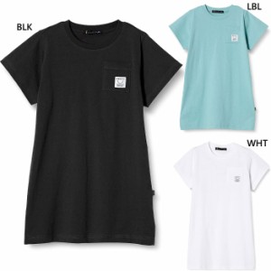 ラスティ ジュニア キッズ 半袖Tシャツ チュニック トップス バックプリント 背面 ロゴ サーフカジュアル ロング シャツチュニック 送料