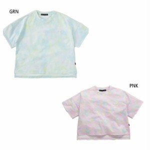 ラスティ ジュニア キッズ 半袖Tシャツ トップス UVカット 紫外線カット 総柄 ピンク グリーン 緑 送料無料 RUSTY 962461