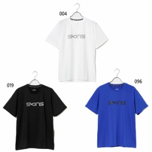 スキンズ メンズ レディース ロゴプリントTシャツ フィットネス トレーニングウェア トップス 半袖 ストレッチ 吸水速乾 UVケア 送料無料