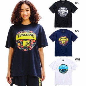 スポルディング メンズ レディース Tシャツ MTV ミュージックミキシング バスケットボールウェア トップス 半袖 ホワイト 白 ブラック 黒