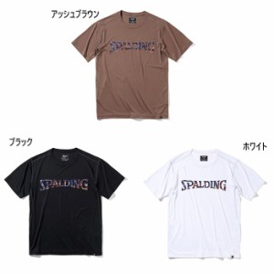 スポルディング メンズ レディース Tシャツ ナイトステージロゴ ライトフィット バスケットボールウェア トップス 半袖Tシャツ ホワイト 