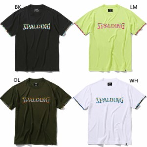 スポルディング メンズ レディース Tシャツ アフリカントライバルロゴ バスケットボールウェア トップス 半袖Tシャツ ホワイト 白 ブラッ