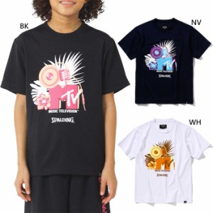 スポルディング ジュニア キッズ Tシャツ MTV ハワイナイス バスケットボールウェア トップス 半袖Tシャツ ホワイト 白 ブラック 黒 ネイ