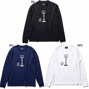 スポルディング メンズ レディース ロングスリーブ Tシャツ ピクトグラム バスケットボールウェア トップス 長袖Tシャツ ホワイト 白 ブ