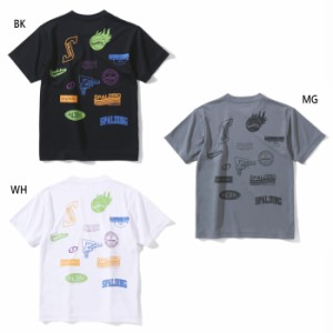 スポルディング ジュニア キッズ Tシャツ エンブレム バスケットボールウェア トップス 半袖Tシャツ ホワイト 白 ブラック 黒 送料無料 S