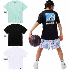 スポルディング ジュニア キッズ MTV バスケットボール ロゴ バスケットボールウェア トップス 半袖Tシャツ ホワイト 白 ブラック 黒 送