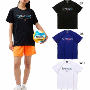 スポルディング メンズ レディース バレーボールTシャツ ファスト バレーボールウェア トップス 半袖Tシャツ ホワイト 白 ブラック 黒 送