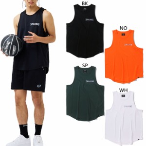 スポルディング メンズ レディース タンクトップ ホログラム ロゴ バスケットボールウェア トップス ホワイト 白 ブラック 黒 オレンジ 