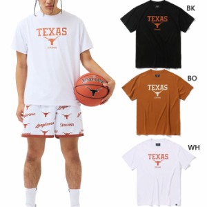 スポルディング メンズ レディース Tシャツ テキサス ホーン ロゴ バスケットボールウェア トップス 半袖Tシャツ ホワイト 白 ブラック 