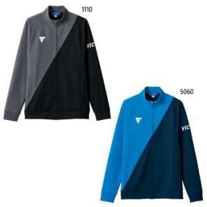 ビクタス メンズ レディース トレーニングジャケット V-JJ227 卓球ウェア トップス フィットネス トレーニングウェア グレー ブルー 青 