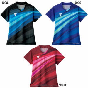ビクタス レディース V-OLGS236 卓球ウェア トップス 半袖 ゲームシャツ シャツ ユニフォーム ブラック 黒 ブルー レッド 青 赤 送料無料