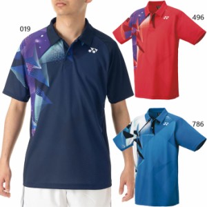 ヨネックス メンズ レディース ユニゲームシャツ テニス バドミントンウェア トップス ポロシャツ 半袖 ネイビー ブルー レッド 青 赤 送