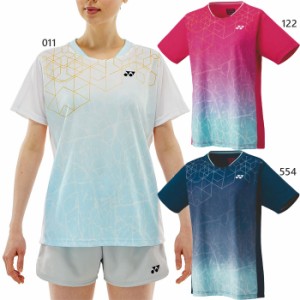 ヨネックス レディース ゲームシャツ レギュラー テニス バドミントンウェア トップス 半袖Tシャツ ホワイト 白 ネイビー ピンク 送料無