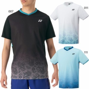 ヨネックス メンズ レディース ゲームシャツ フィットスタイル テニス バドミントンウェア トップス 半袖Tシャツ ホワイト 白 ブラック 