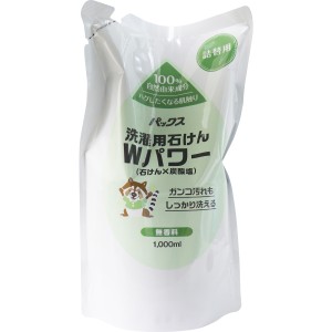 パックス Wパワー 石けんX炭酸塩 弱アルカリ性 無香料 詰替用 1000mL X5パック