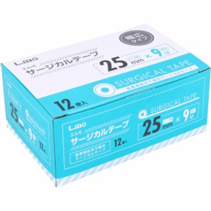 日進医療器 エルモ 不織布サージカルテープ 幅広タイプ 25mmX9m 12巻入り X4箱